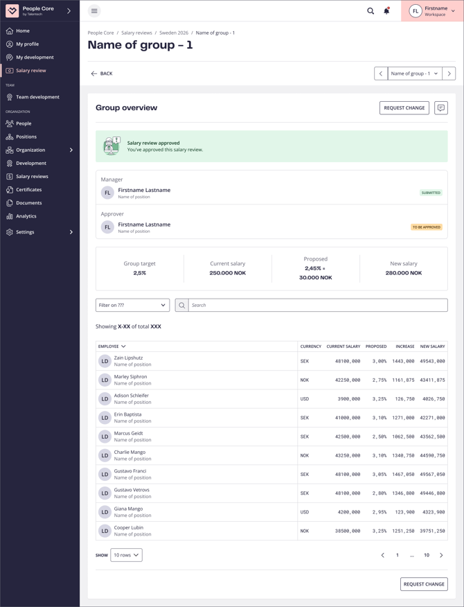 Approve salary review 3