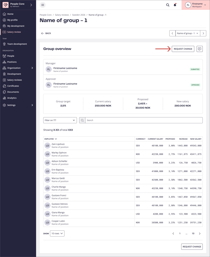Request change final approver 1