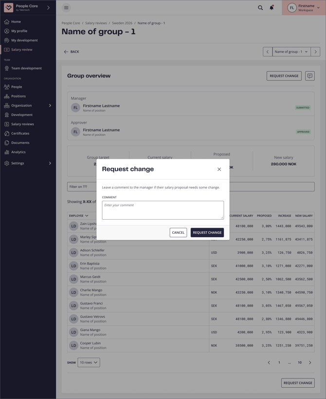 Request change final approver 2