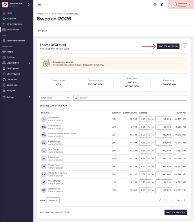 Send for group approval 1