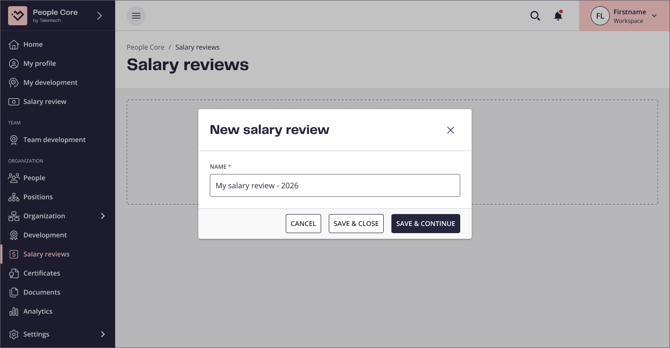 Set up salary review 2