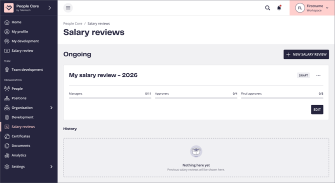 Set up salary review 3